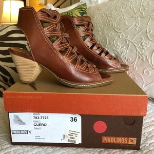 Pikolinos lace-up leather sandals size 36